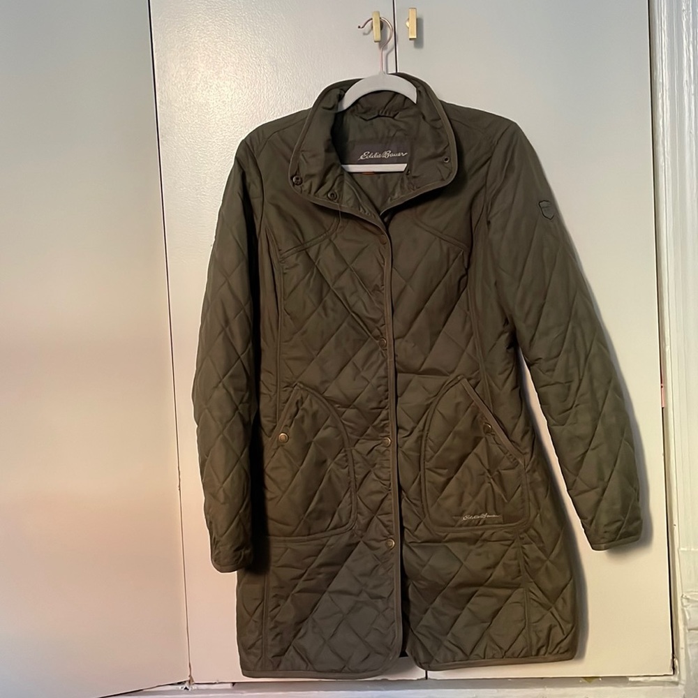 Eddie Bauer Quilted Mid Thigh Length Jacket